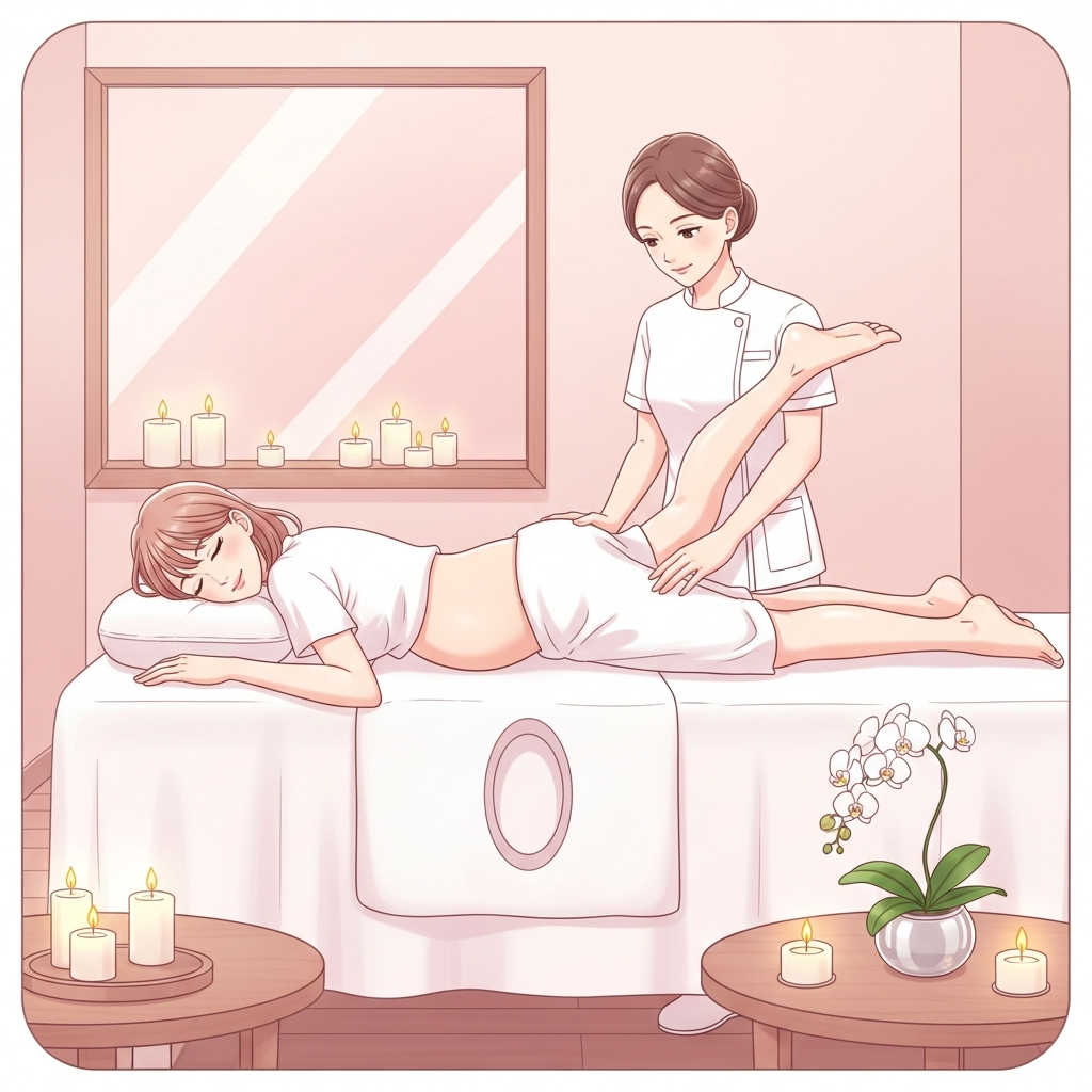 Zwangerschapsmassage — zwangerschapskussen met focus op benen